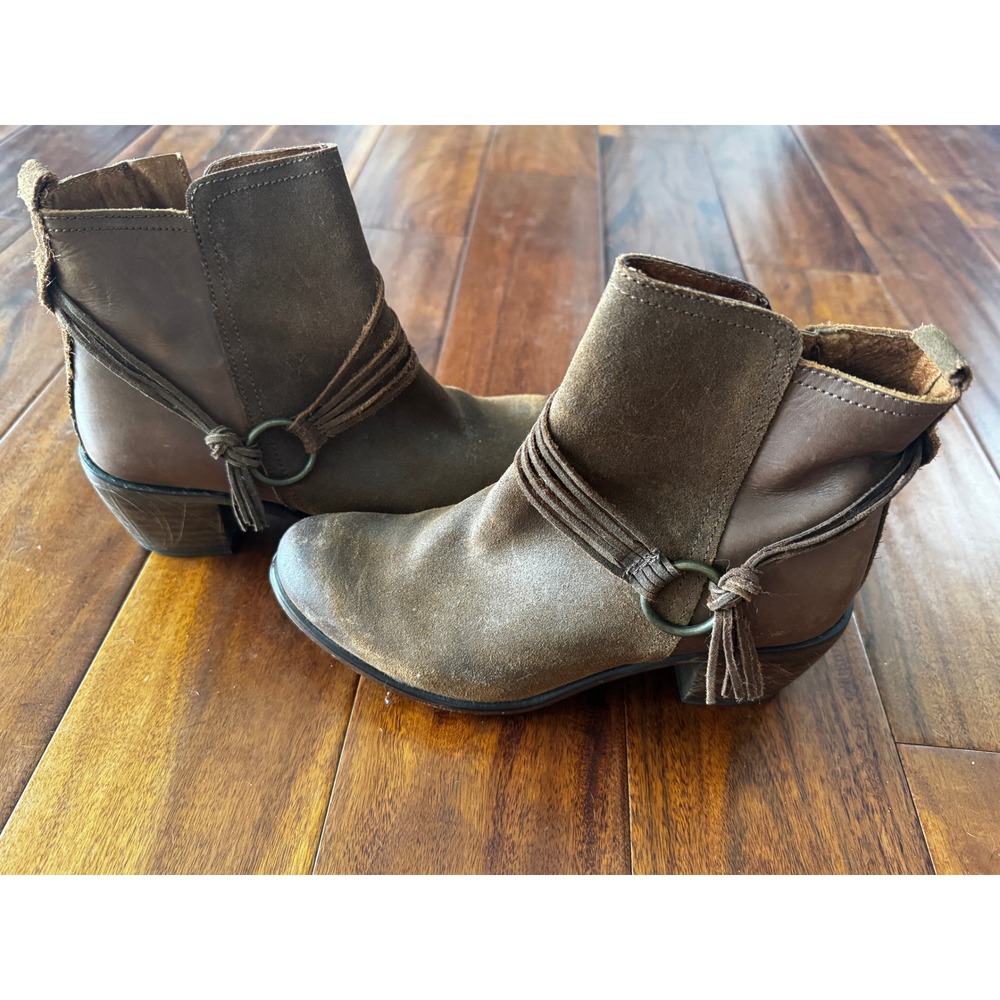 Sixtyseven Ankle Boots Women 38 Brown Good Leather Suede Tassel Western Italy